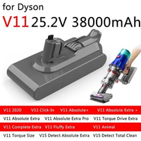 for Dyson Vacuum 38000mAh 100.8Wh Battery For Dyson Torque Drive Extra V11 Complete Extra V11 Fluffy Extra V11 Animal V15