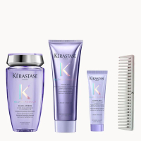 Kerastase Blond Absolu Shampoo & Conditioner with Travel Size Cicaflash & Kerastase Detangler Comb