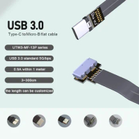 Aerial FPV High Speed USB 3.0 Type-C to Micro-B Flexible Flat Ribbon Cable FFC Cable FPV Flat Cable USB C Male To Female 5G/bps