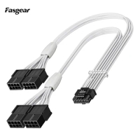 Fasgear PCI-e 5.0 Extension Cable Male to Female Sleeved 40cm 12VHPWR Cable Compatible for GPU GeForce RTX 3090Ti &amp; 4080 4090