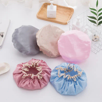 Double layer waterproof shower cap adult women shower bath kitchen anti oil smoke hair cap thickened