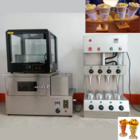 Automatic Ice Cream Rolled Sugar Cone Wafer Biscuit Making Machine Commercial Pizza Waffle Egg Cone Maker