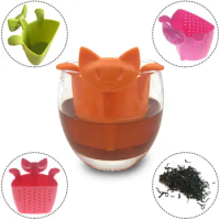 Creative Cute Cat Tea Strainer Tea Infuser Food Grade Silicone Loose Leaf Mug Strainer Hanging On Cup Fun Cartoon Tea Accessorie