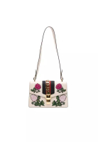 Gucci 二手 Gucci 小號花卉刺繡皮革 Sylvie 手提包