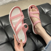 可濕水下雨天涼拖鞋女夏外穿軟底防滑簡約大氣孕婦拖鞋沙灘一字拖