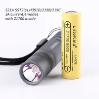Convoy S21A with SST20 LH351D 219B 219C,21700 flashlight ,Torch,3A current,4 modes,with 21700 battery inside