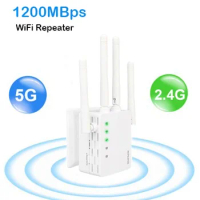 1200Mbps WiFi Repeater Booster 5GHz &amp; 2.4GHz Dual Band Wifi Signal Booster 4 AntennasWiFi Extender 802.11ac Gigabit Router