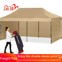 ABCCANOPY Heavy Duty Ez Pop up Canopy Tent with Sidewalls 10x20,Beige Freight free