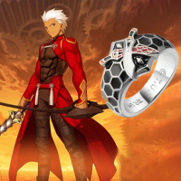 Anime Fate/Stay Night Archer Red A Emiya Alter Servant Unlimited Blade Works UBW Cosplay Jewelry Stainless Steel Ring Men Gift