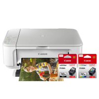 【Canon】官方直營 搭1黑1彩墨水匣PG-740XL+CL-741XL★PIXMA MG3670多功能相片複合機-白(影印/列印/掃描)