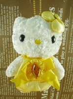 【震撼精品百貨】Hello Kitty 凱蒂貓~HELLO KITTY絨毛吊飾-誕生11月黃水晶*38498