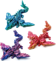 3PCS 3D Printed Dragon with Wings 3D Dragon 9" Articulated Winged Dragon for Home Office Decor Execu