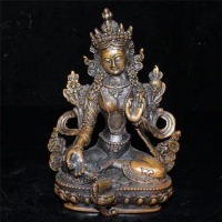 Pure copper Buddha statue, White Tara Buddha statue, secret school, Tibetan Buddha household, worship of Buddha statue, ornament