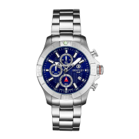 Bentley 賓利 AQUAMARINE系列 三眼不銹鋼手錶-藍面x銀43mm