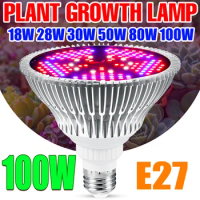 Plant Grow Light LED Full Spectrum 220V E14 Grow Tent LED Phyto Lamp Hydroponics Bulb E27 Fito Lampara 18W 28W 30W 50W 80W 100W