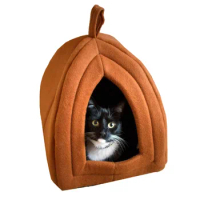 Cozy Kitty Tent Igloo Plush Enclosed Cat Bed