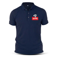 Áo Thun Polo Đua Xe, SBK Aprilia Sulam Cực Ngầu, Phong Cách Thường Ngày Chất Liệu Cotton, Unisex, Có