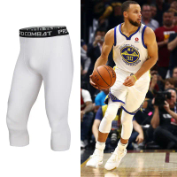 Basketball Seven-Point Compression Shorts Men's Sports Gear Fitness Five-Point White Training Pants 