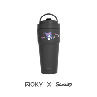 【WOKY 沃廚】《減塑環保》WOKY X SANRIO-酷洛米 -[●●]渾圓杯鈦陶瓷770ml 贈同色底墊#午夜甜心-午夜甜心
