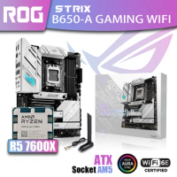 New Kit ASUS ROG STRIX B650-A GAMING WIFI With AMD Ryzen 5 7600X Processor AM5 Motherboard DDR5 Memory Mainboard RGB Combo
