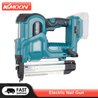 KKMOON Electric Nail Gun Cordless Straight Nailing Machine Electric Stapler with 32mm 50mm Nails Compatible with Makita Battery