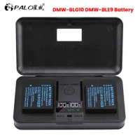PALO 1280mAh DMW-BLG10 DMW BLG10 BLG10e BLE9 Battery+LCD Charger Case Type C for Panasonic LUMIX GF5 GF6 GX7 LX100 GX80 GX85