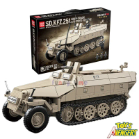 World War II Tanks,SD.KFZ.251 Half-Track Armored Vehicle Collect Building Blocks DIY Toys Gifts