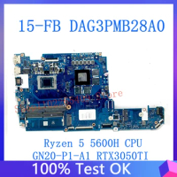 DAG3PMB28A0 High Quality Mainboard For HP 15-FB Laptop Motherboard With Ryzen 5 5600H CPU GN20-P1-A1 RTX3050TI 100% Working Well