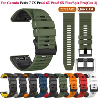 Epix Gen 2 Silicone Watchband Strap For Garmin Fenix 6X 6 Pro 7X 7 5X 5Plus 935 945 Smart Watch 26mm 22mm Band Bracelet Quickfit