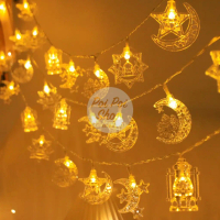 Lampu Idul Fitri LED String Ramadan Ornamen Muslim Islami 1.5M 10L Lampu Tumblr Renteng Lebaran Bula