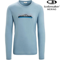 Icebreaker Tech Lite II AD150 男款 美麗諾羊毛排汗衣/圓領長袖上衣 白雪皚皚 0A56NK 730 水藍