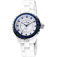 KATINO 白陶瓷晶鑽腕錶-藍晶鑽/40mm(K302WZU-WU)