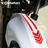 Colorful Motorcycle Fender Stickers Waterproof Reflective Arrow Stripe Sticker Warning Stickers Motorcycles Decor Accessories