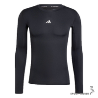 Adidas 緊身長袖上衣 男裝 排汗 黑【運動世界】JE6702