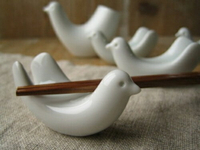 白山陶器小鳥陶瓷筷架禮盒(5入)_ 日本製筷架 筷架 陶製筷架 白山陶器