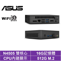 ASUS 華碩 NUC平台雙核{戰虎騎士}迷你電腦(N4505/16G/512GB M.2)