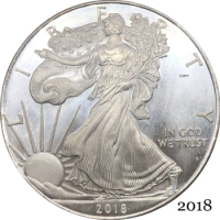 United States America 2018 In God We Trust 1 OZ Fine Silver Bullion Eagles One Dollar Silver Plated Copy Commemorative Coin