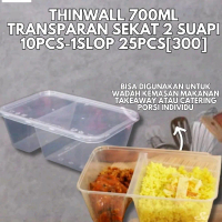 THINWALL 700ML TRANSPARAN SEKAT 2 SUAPI 10PCS-1SLOP 25PCS[300]