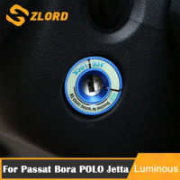 Car Styling Luminous Ignition Switch Decoration Key Ring Sticker for VW Passat Bora POLO GOLF 6 7 Jetta MK5 MK6