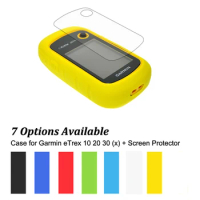 Silicone Case + LCD Screen Protector for Garmin eTrex 22x 32x 10 20 30 10x 20x 30x Hiking Handheld GPS Navigator Accessories
