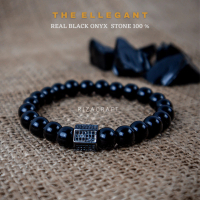 Gelang Batu Alam Kristal Afirmasi Onyx Hitam ASLI Kalimantan untuk Pria Wanita Cowok Cewek Keren Aes