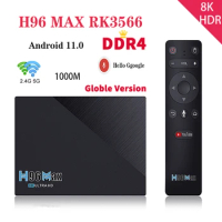 Smart TV Box Android 11 H96 Max RK3566 2.4Ghz 5G WIfi 8K 1000M 8GB 64GB DDR4 Voice 3D 4K Media Player Set Top Box H96max BT4.1