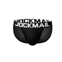 【JOCKMAIL】極簡性感網眼低腰三角褲-黑色(男內著.男內褲.BRIEF.透氣網眼)
