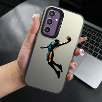เคสโทรศัพท์สำหรับ Samsung S24 Air Jordan กึ่งโปร่งใส บางเฉียบ ฝ้า