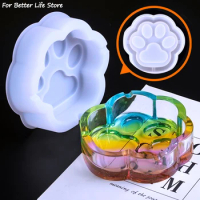 For Better Life 1PC Transparent Soft Silicone Cat Paw Claw Ashtray Mold DIY Crystal Epoxy Making Mould Table Home Decorations