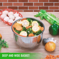 Sturdy Steamer Basket for 6 Quart Instant Pot Pressure Cooker Stainless Steel Steamer Insert with Handle, Great Accessory