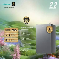 Hisense Kulkas RR120D4IGN Refrigerator Mini Bar Kapasitas 91L 1 Pintu Warna Silver 2L Rak Muat Ukura