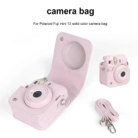For Instax Mini 12 Case PU Leather Soft Protective Travel Bag Cover Fujifilm Film Camera Case with Shoulder Strap Accessories