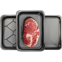 Vacuum Skin Tray Disposable Fresh Lunch Box Salmon Plastic Supermarket Black Pork Steak Packaging Box