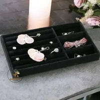 Display Nampan Perhiasan Variasi Cincin dan Sekat 20 x 30 Hitam